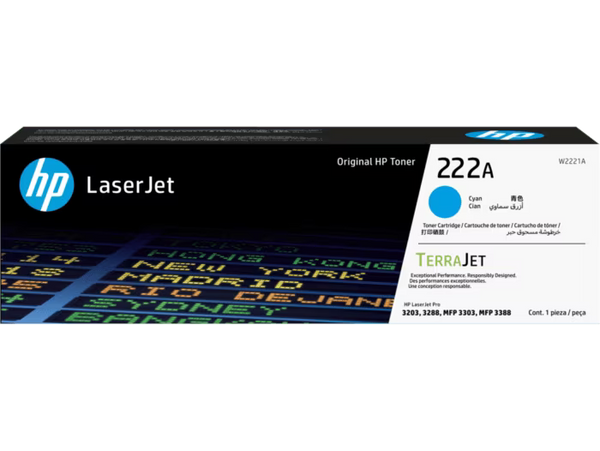 HP 222A Cyan Toner Cartridge (W2221A)
