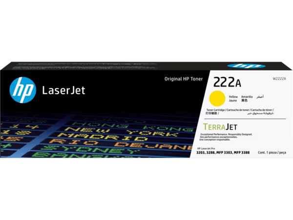 HP 222A Yellow Toner Cartridge  (W2222A)