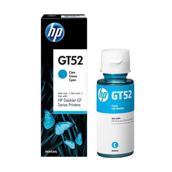 HP GT52 70-ml Cyan Original Ink Bottle, M0H54AE